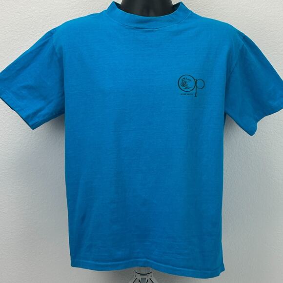 Vintage 80s OP Ocean Pacific T Shirt Surfer Surfing Made In USA Blue Tee L Large - Picture 2 of 9